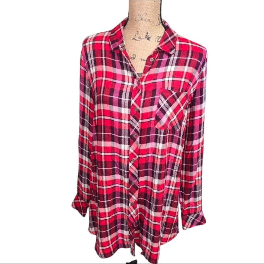 Kut From The Kloth Women Red White Long-Sleeve Shirt Blouse Top Size SMALL - Picture 6 of 11